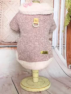 Casaco Lã Rosa Bebê para cachorro e gato