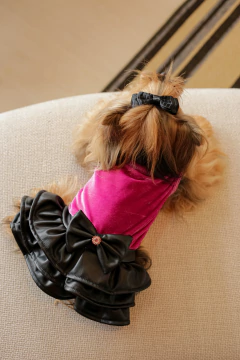 Imagem do Vestido Pink Mini Saia Couro para cachorro e gato