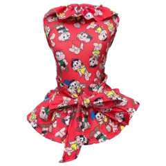 Vestido Laço Turma da Monica Vermelho para cachorro e gato - Estilo de Vida Pet