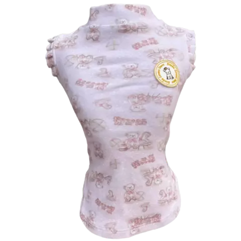 Camiseta Regatinha Ursinhos Rosa Bebê para cachorro e gato