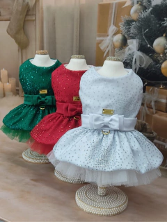 Vestido Natal Encanto Glitter Verde para cachorro e gato - comprar online