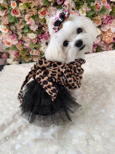 Casaco Cropped Veludo Oncinha para cachorro e gato - comprar online