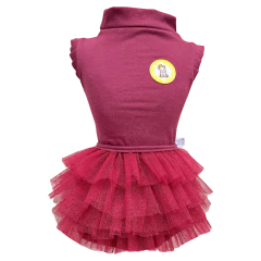 Regatinha Marsala com Tutu para cachorro e gato