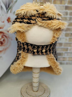 Casaco Delicate Tweed Caramelo para cachorro e gato