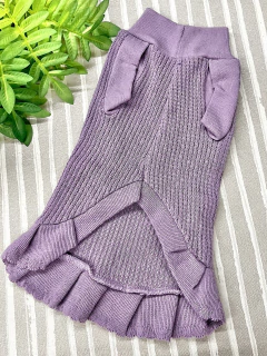 Vestido de Tricô Pérolas Lilás para cachorro e gato - comprar online