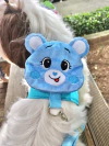 Peitoral Mochila Ursinhos Amorosos Azul para cachorro e gato