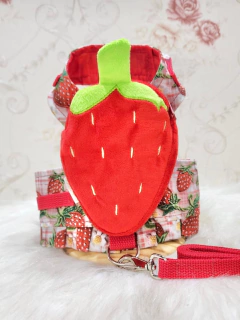 Peitoral Mochila Moranguinho para cachorro e gato - Estilo de Vida Pet