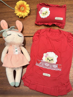 Pijama Pet - Camisola Ovelha Vermelha para cachorro e gato