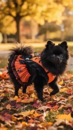 Vestido Halloween Bruxinha Laranja e Preto para cachorro e gato na internet