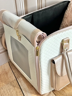 Bolsa de Transporte e Passeio Off White e Rose Para Cachorro e Gato na internet