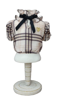 Blusa Cropped Love Xadrez para cachorro e gato na internet