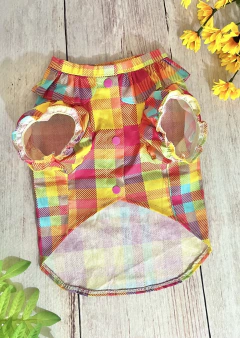 Blusinha Pet Gola Boneca Xadrez Pink para cachorro e gato - comprar online