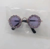 Óculos de Sol Redondo Com Strass Roxo para cachorro e gato