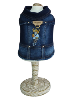 Jaqueta Jeans Urso Teddy para cachorro e gato na internet