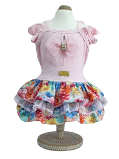 Vestido Ombro a Ombro Rosa para cachorro e gato - comprar online