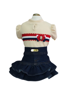 Vestido Mini Saia Jeans Blusa Camel para cachorro e gato na internet