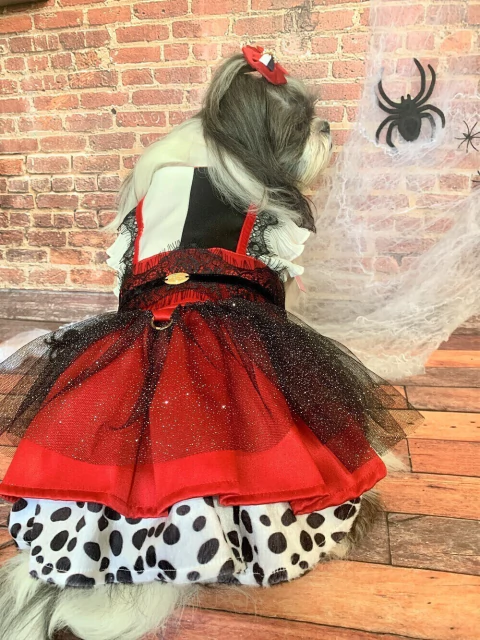 Vestido Halloween Miss Devil para cachorro e gato
