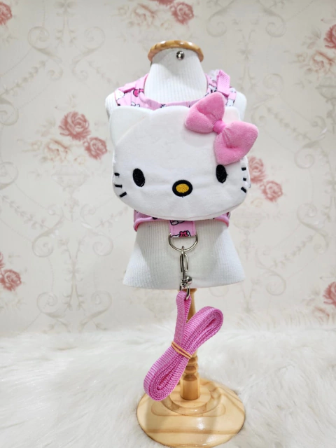 Peitoral Mochila Hello Kitty para cachorro e gato