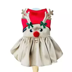 Vestido Natal Rena para cachorro e gato