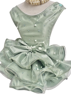 Vestido de Festa Verde Natal e Ano Novo para Cachorro e Gato
