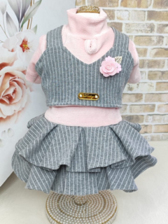 Vestido Delicate Risca de Giz Blusa Rosa para cachorro e gato na internet