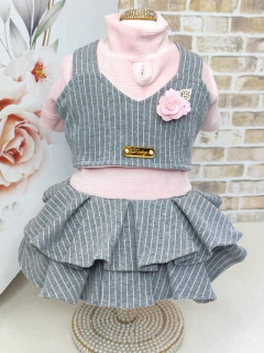 Vestido Delicate Risca de Giz Blusa Rosa para cachorro e gato na internet