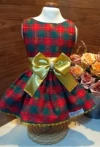 Vestido Natalino Xadrez para cachorro e gato