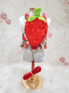 Peitoral Mochila Moranguinho para cachorro e gato