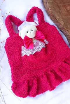 Salopete de Inverno com Ursinho Pink para cachorro e gato - comprar online