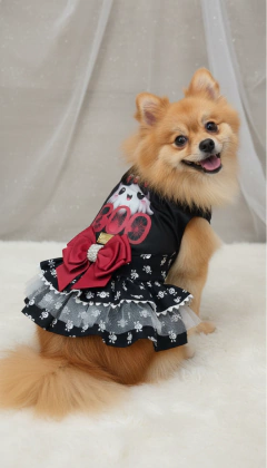 Vestido Halloween Boo Caveirinha para cachorro e gato na internet
