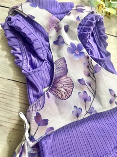 Jardineira Borboleta Roxa para cachorro - Estilo de Vida Pet