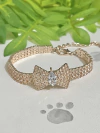 Gargantilha em Strass Rosê para cachorro e gato