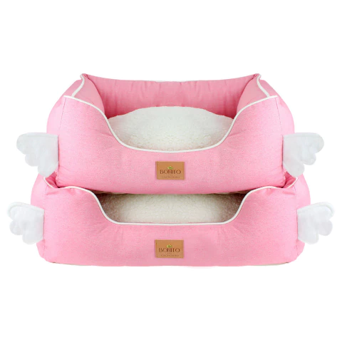 Cama Elegance Anjinho Rosa para cachorro e gato - TAM G
