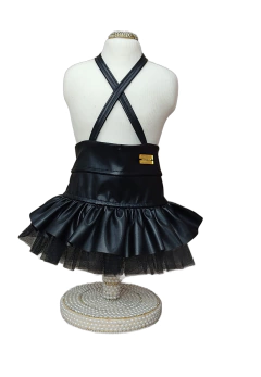 Saia Love Couro PU Preta para cachorro e gato - comprar online