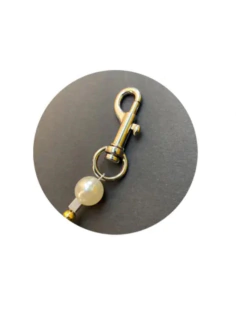 Guia em Pérolas Brancas Rosa e Douradas para cachorro - Estilo de Vida Pet