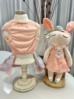 Vestido Salmão Páscoa Listra Azul para cachorro e gato - comprar online