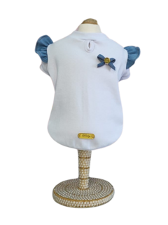 Baby Look Branca Babado Jeans para cachorro e gato na internet