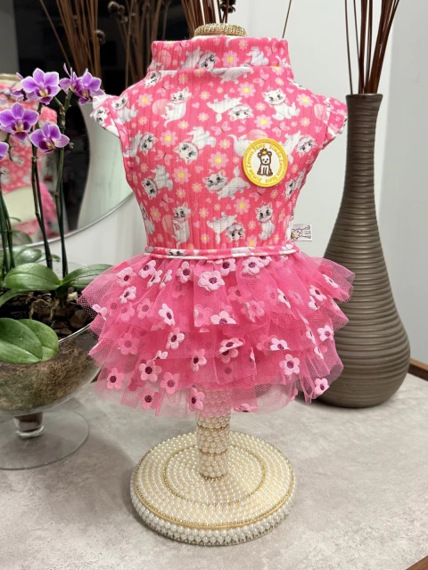 Regatinha Gatinha Marie com Tutu para cachorro e gato