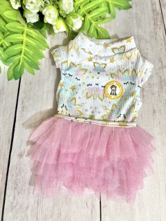 Regatinha Unicórnio Candy com Tutu para cachorro e gato