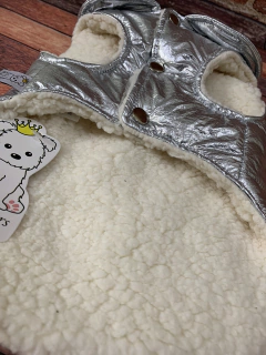 Colete de Inverno Nylon Prata para cachorro e gato - Estilo de Vida Pet