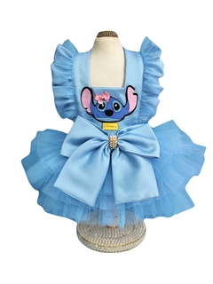 Vestido Stitch Azul para cachorro e gato