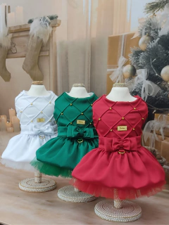 Vestido Ano Novo Encanto Nervuras Branco para cachorro e gato na internet