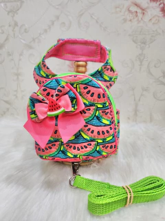 Peitoral Mochila Melancia para cachorro e gato