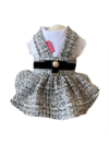 Vestido Tweed Preto e Branco para cachorro e gato