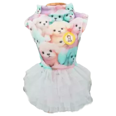 Imagem do Regatinha Cachorrinhos Coloridos com Tutu para cachorro e gato