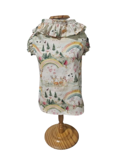 Blusinha Pet Gola Boneca Arco Íris para cachorro e gato