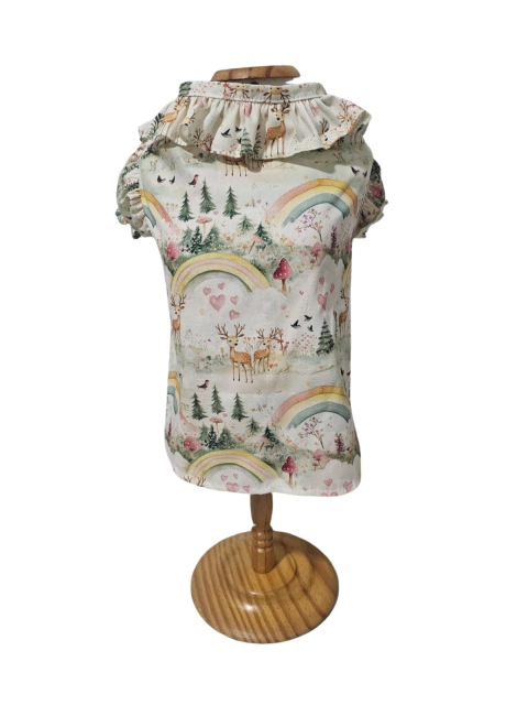 Blusinha Pet Gola Boneca Arco Íris para cachorro e gato