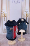 Casaco Veludo Vermelho e Azul para cachorro e gato