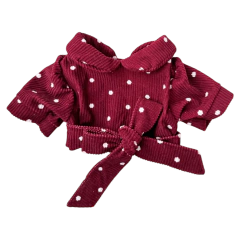 Casaco Cropped Veludo Poá Marsala para cachorro e gato na internet