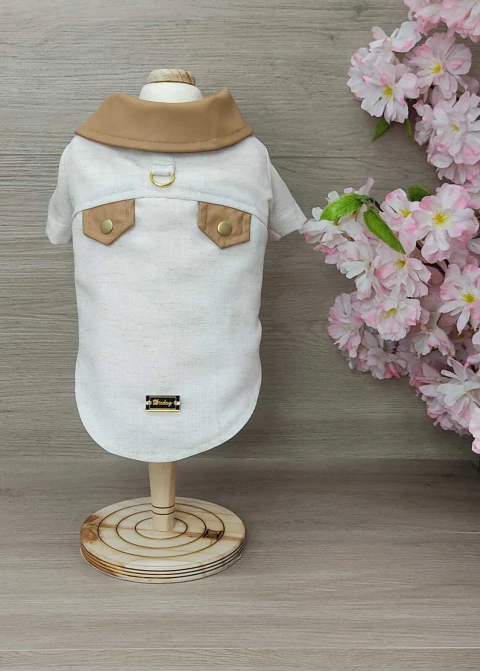 Camisa Love Linho Caramelo para cachorro e gato